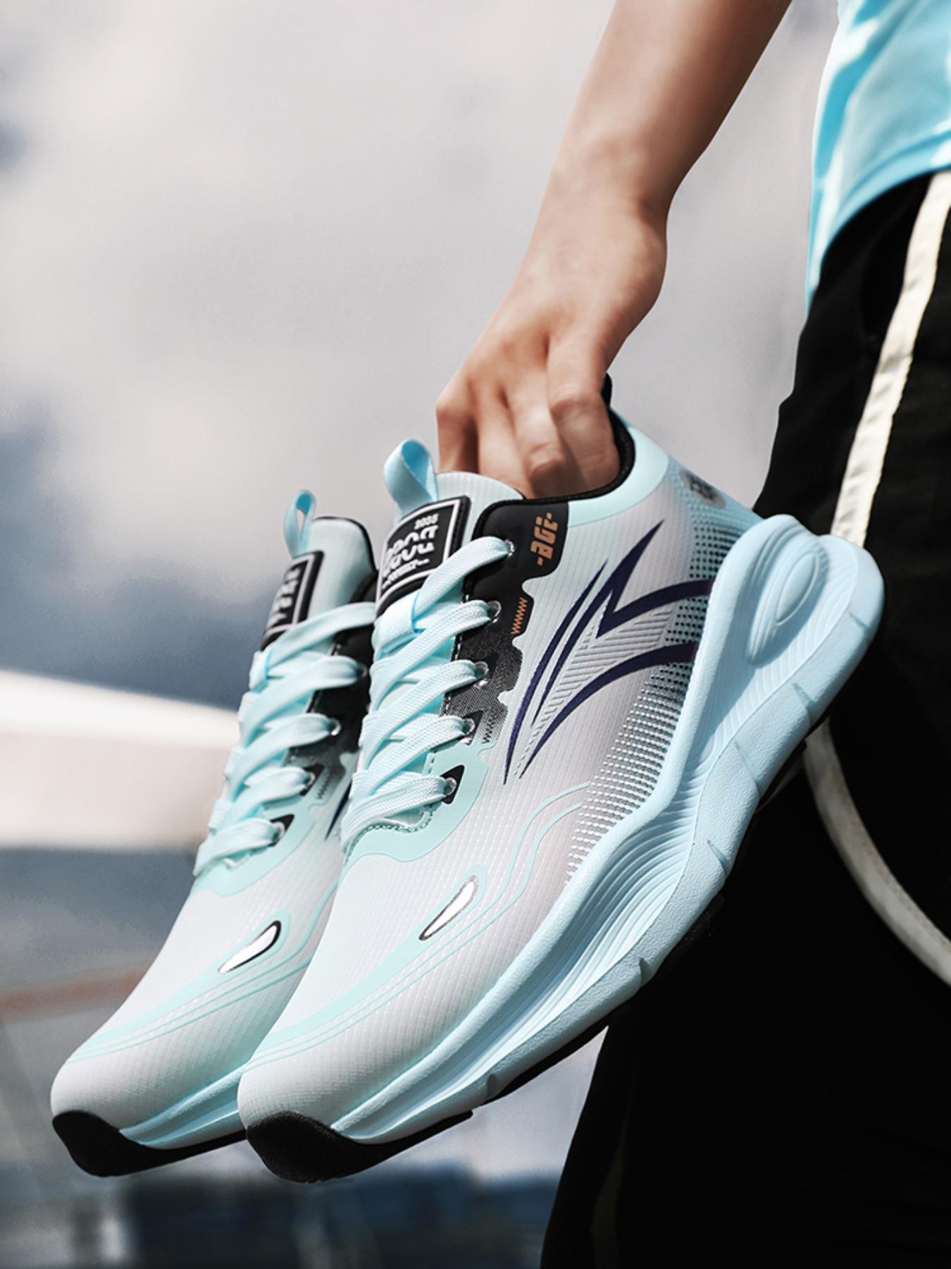 Men's Colorblock Lace Up Low Top Sneakers, Casual Breathable Comfortable Sports Running Shoes, Male All-match Round Toe Shoes for Daily Wear, Closed, Casual Running Footwear
