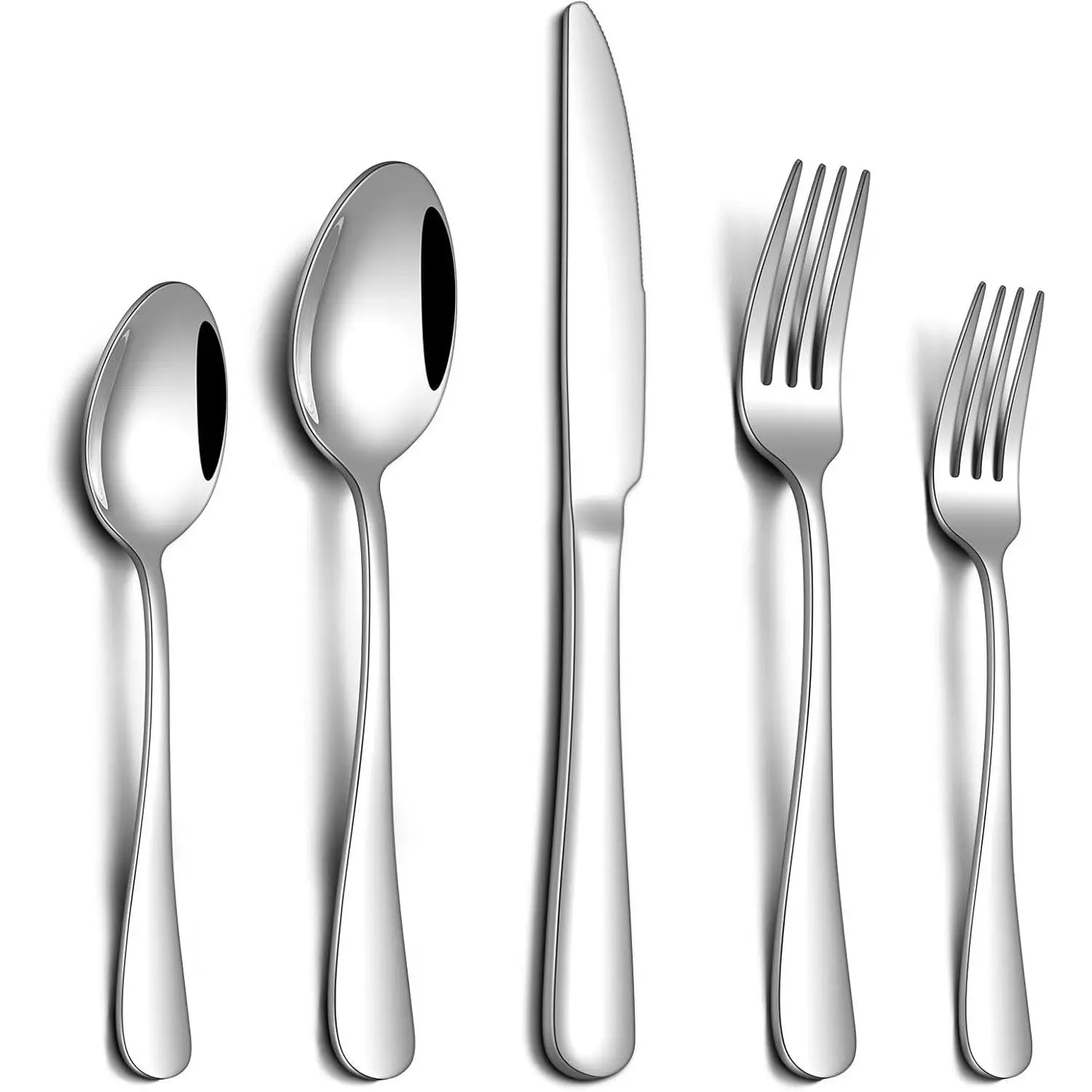 20-Piece Stainless Steel Tableware Set, Food-Grade Flatware Cutlery Utensils for 4, Mirror-Polished Knife Fork Spoon Set, Dishwasher Safe