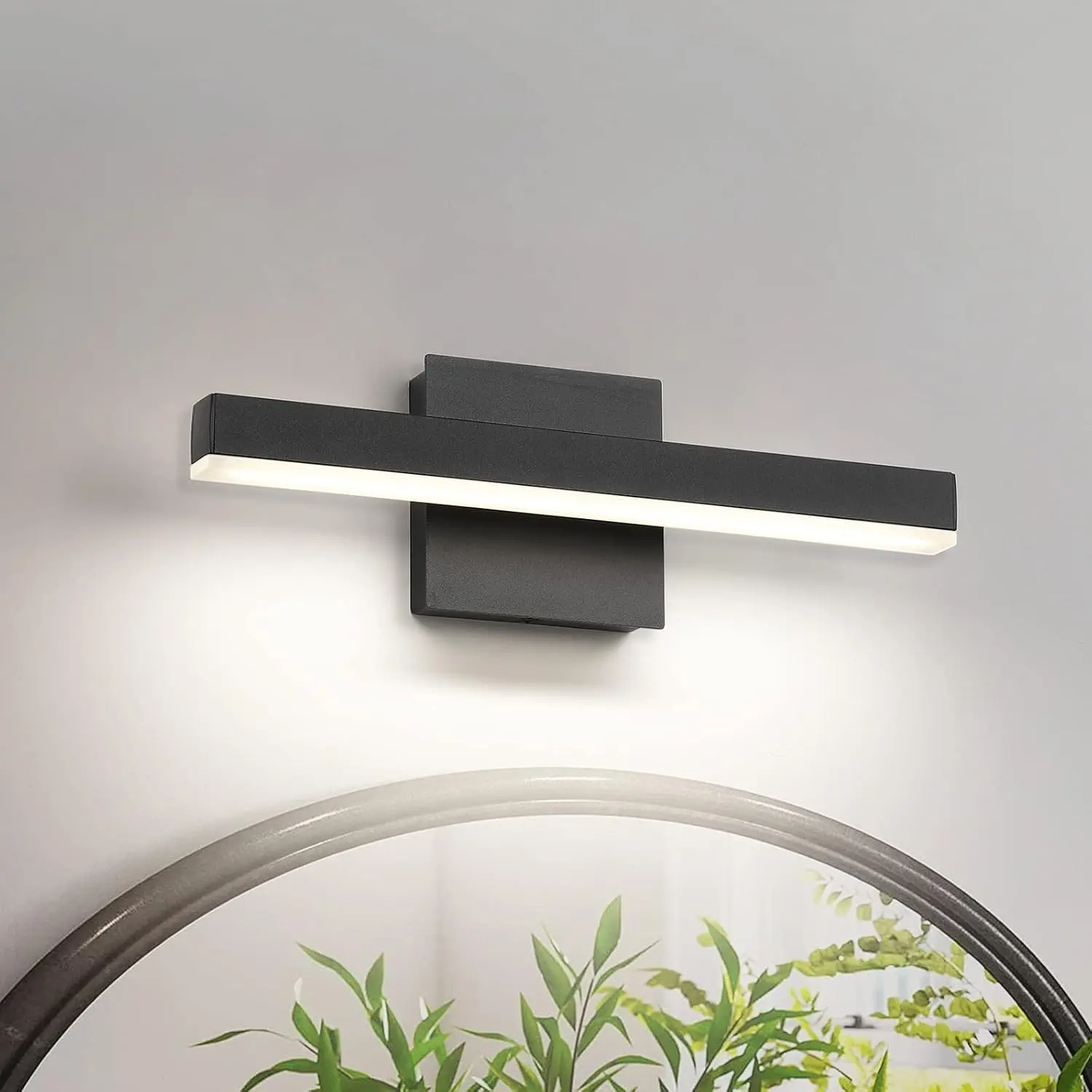 LED Bathroom Vanity Lighting Fixture Modern Bath Light Bar 15.75inch Black Wall Sconce 12W 4000K