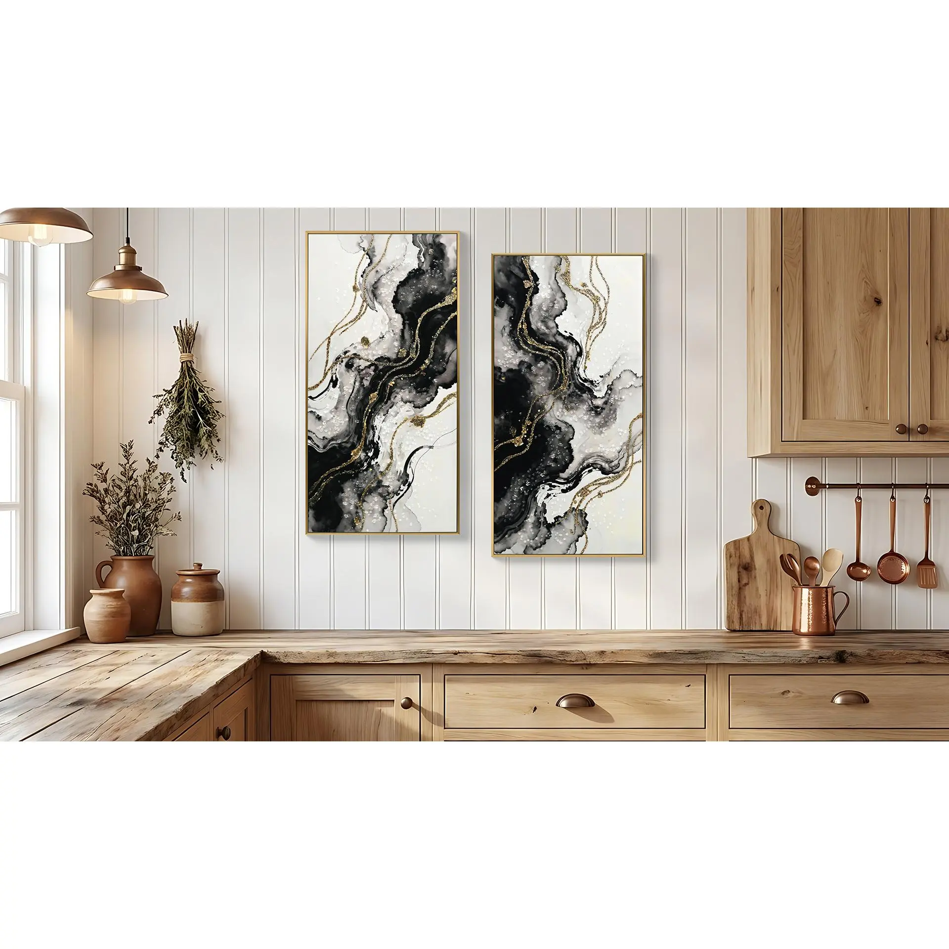 ARCH Large Framed Black and White Abstract Wall Art Set of 2 Minimalist Canvas Prints Paintings Artwork for Walls Modern Black Gold Pictures for Hallway Office Wall Decor Big Size 20x40In, Home Furniture and Household Product Search Terms