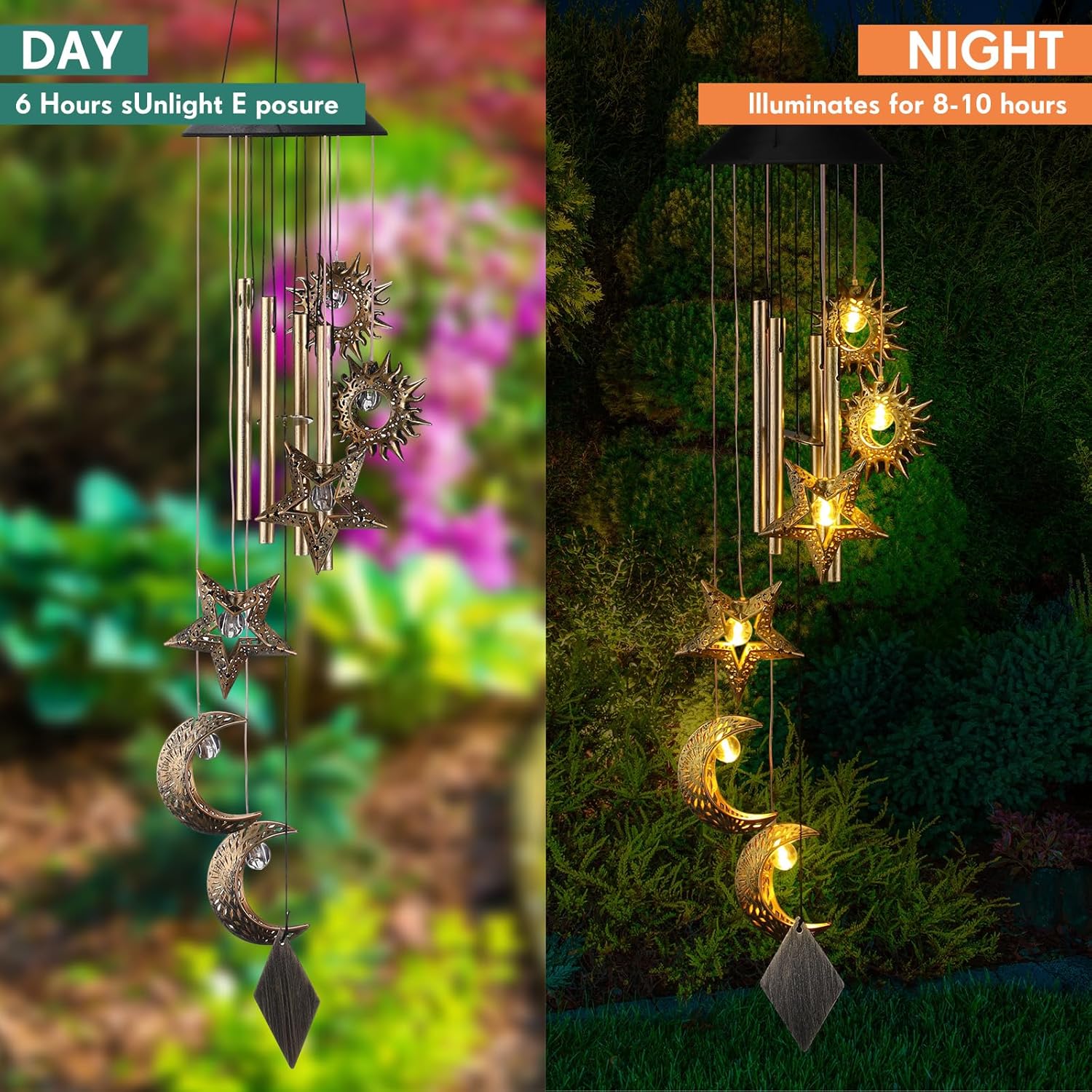 Solar Wind Chime Outdoor Camping Light, Garden Landscape Decoration, Waterproof Solar Hanging Lamp, Yard Garden Gift, Holiday Decor, Outdoor Wind Chimes, 1pc