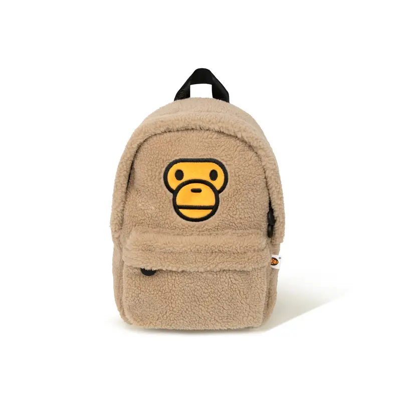 Baby Milo Store by A Bathing Ape FW24 Cartoon Monkey Plush Fabric Backpack – Unisex Casual Style in Multiple Colors