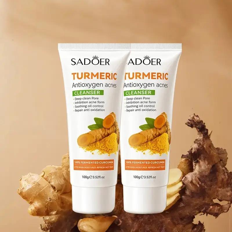Turmeric Anti-oxygen Acnes Facial Cleanser, Natural Turmeric Face Wash, Deep Cleansing, Soothing & Purifying Facial Cleanser, Skin Care Products