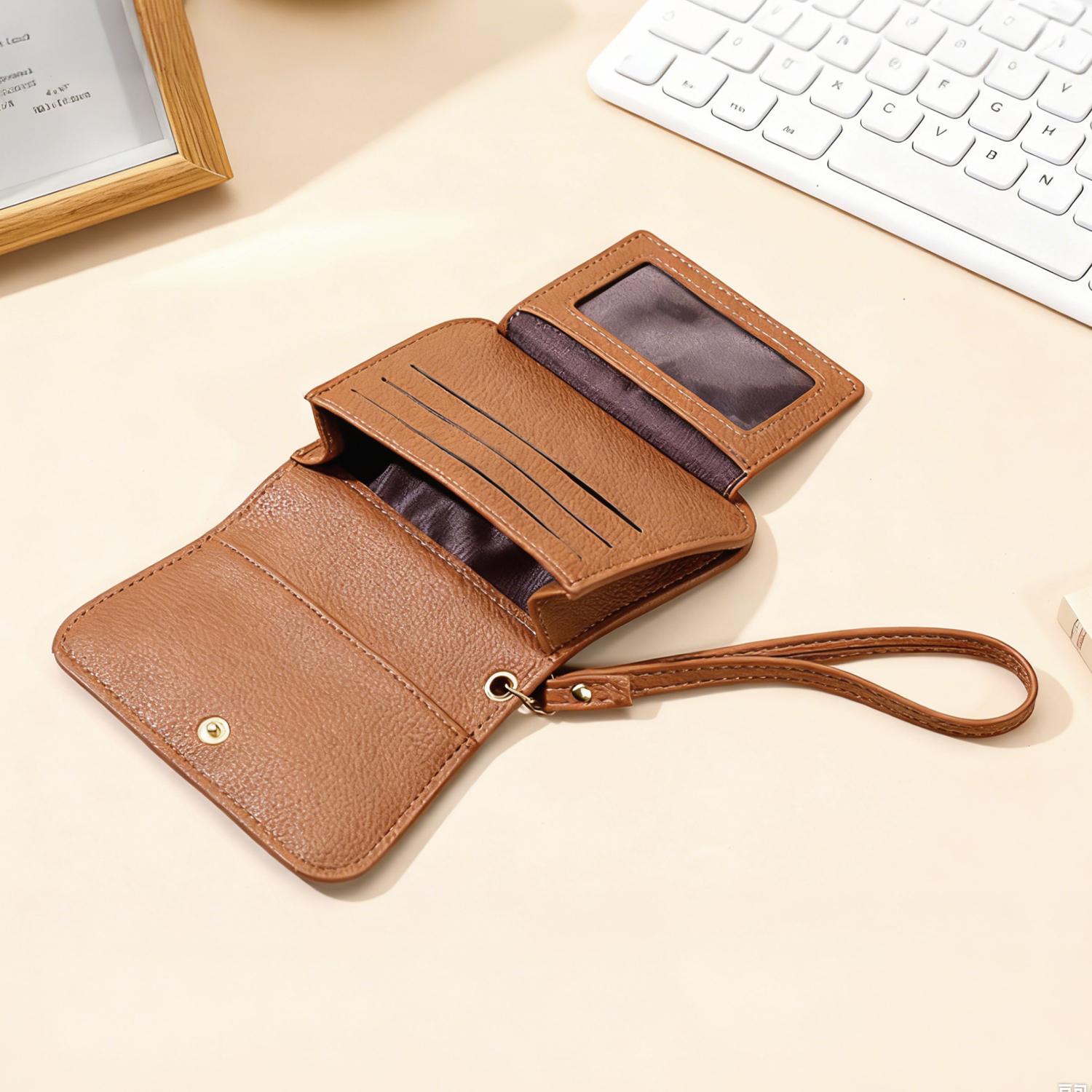 Womens Short Wallet RFID Blocking Small  Wrist Strap Wallets Woman Credit Card Holder Trifold Ladies Wallets with Coins Zipper Pocket,Christmas Gifts
