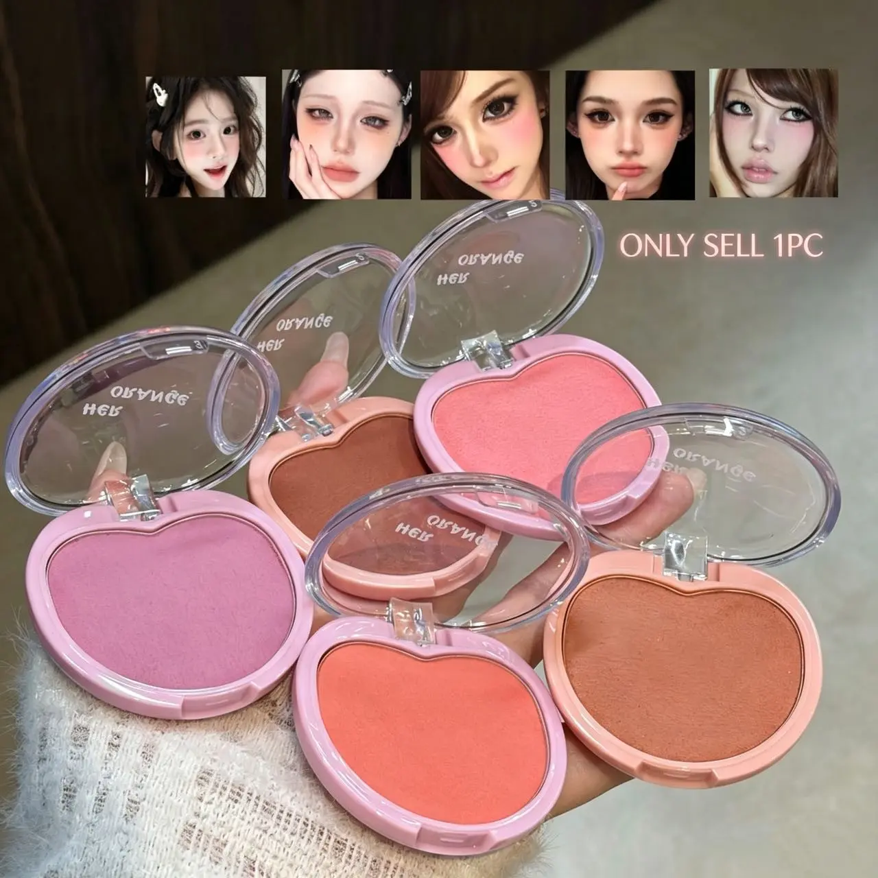 Heartfelt Soft Single Tone Blush, Matte Powder Finish, Multiple Shades Available, Smooth Application, Daily Use for Natural Glow
