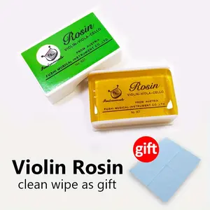 Violin Rosin with Free Cleaning Cloth Gift, Universal Low Dust Rosin Block for Violin Viola Cello Bow String Musical Instrument Accessories for Beginner Adult String Instrument Playing