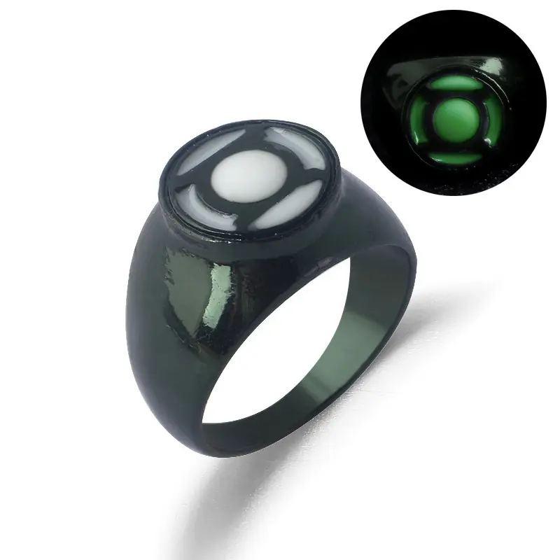 DC Green Lantern Glow-In-The-Dark Replica Power Ring, Superhero Cosplay Costume Jewelry, Gift for DC Comic Enthusiasts