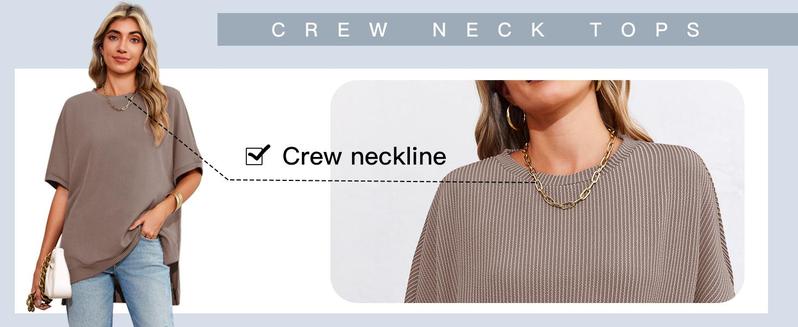 Danedvi Plus Size S-3XL Womens Oversized T Shirts Summer Casual Loose Fit Striped Knit Batwing Sleeves Tunic Tops Crewneck Blouse Danedvi Plus Size S-3XL Womens Oversized T Shirts Summer Casual Loose Fit Striped Knit Batwing Sleeves Tunic Tops Crewneck Blouse