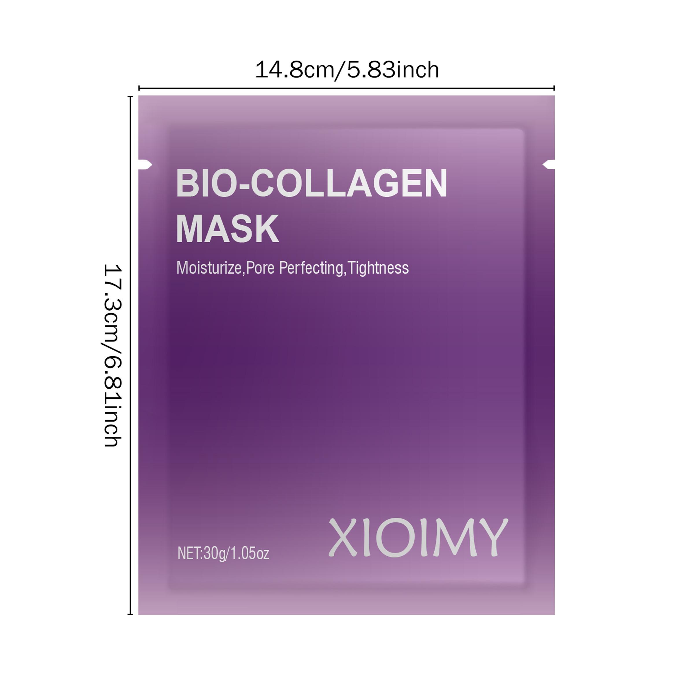 Powerful Moisturizing Bio Collagen Face Mask 8pcs for Deep Hydration, Alcohol-Free Formula for Soft Radiant Skin