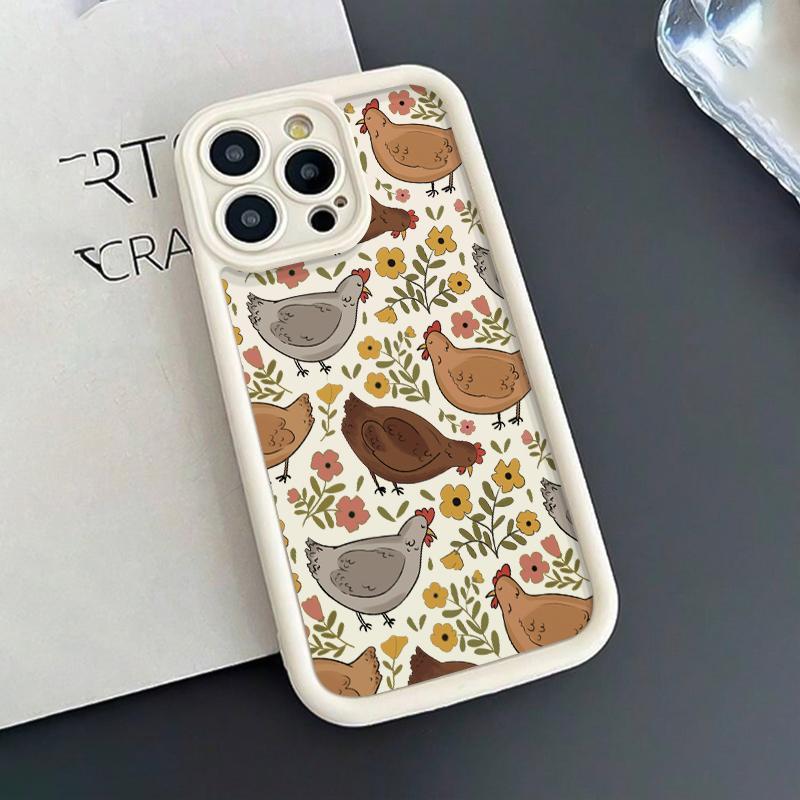 Chicken Pattern Phone Case, Anti-drop Cellphone Protective Case, Total Protective Shockproof Mobile Phone Cover for iPhone, Casing, Accessories