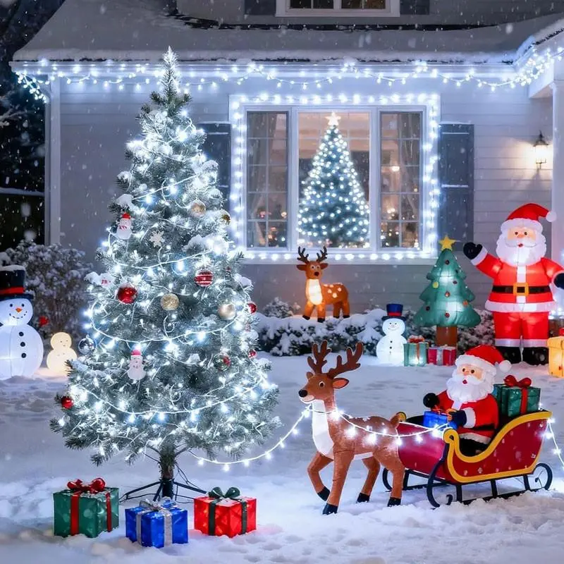 USB remote-controlled LED string lights, Led Like Glow, for Christmas tree spotlighting flashing colored lights, 8-mode connectable flashing Christmas string lights, suitable for indoor & outdoor holiday decorations