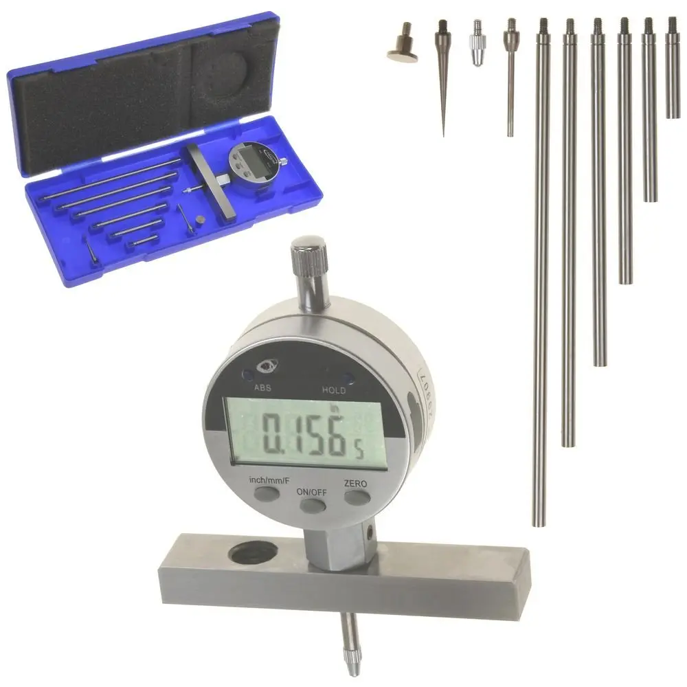 Depth Gauge Digital   0-22" Measuring Range, 0.0005" Resolution, 2-Position Base (Inch/MM/Fractions)
