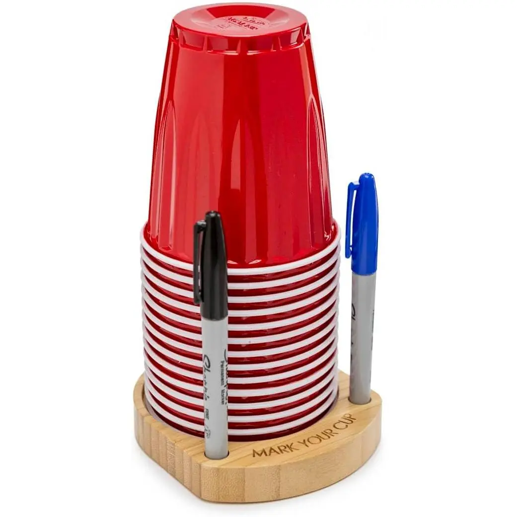 Party Cup Holder for 3-4" Cups - Hosting Essential to  Mix-Ups &   - Sturdy Drink Organizer with Rubber  for Birthdays, BBQs, & Holiday Gatherings (Cups & Markers Not Included)