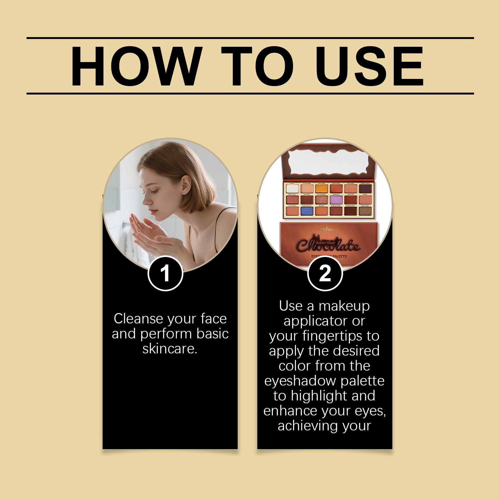 zephoco Chocolate-Style Eyeshadow Palette, Earth Tone, High Gloss, Cool Tone, Light And Colorant, Suitable For Daily Commuting