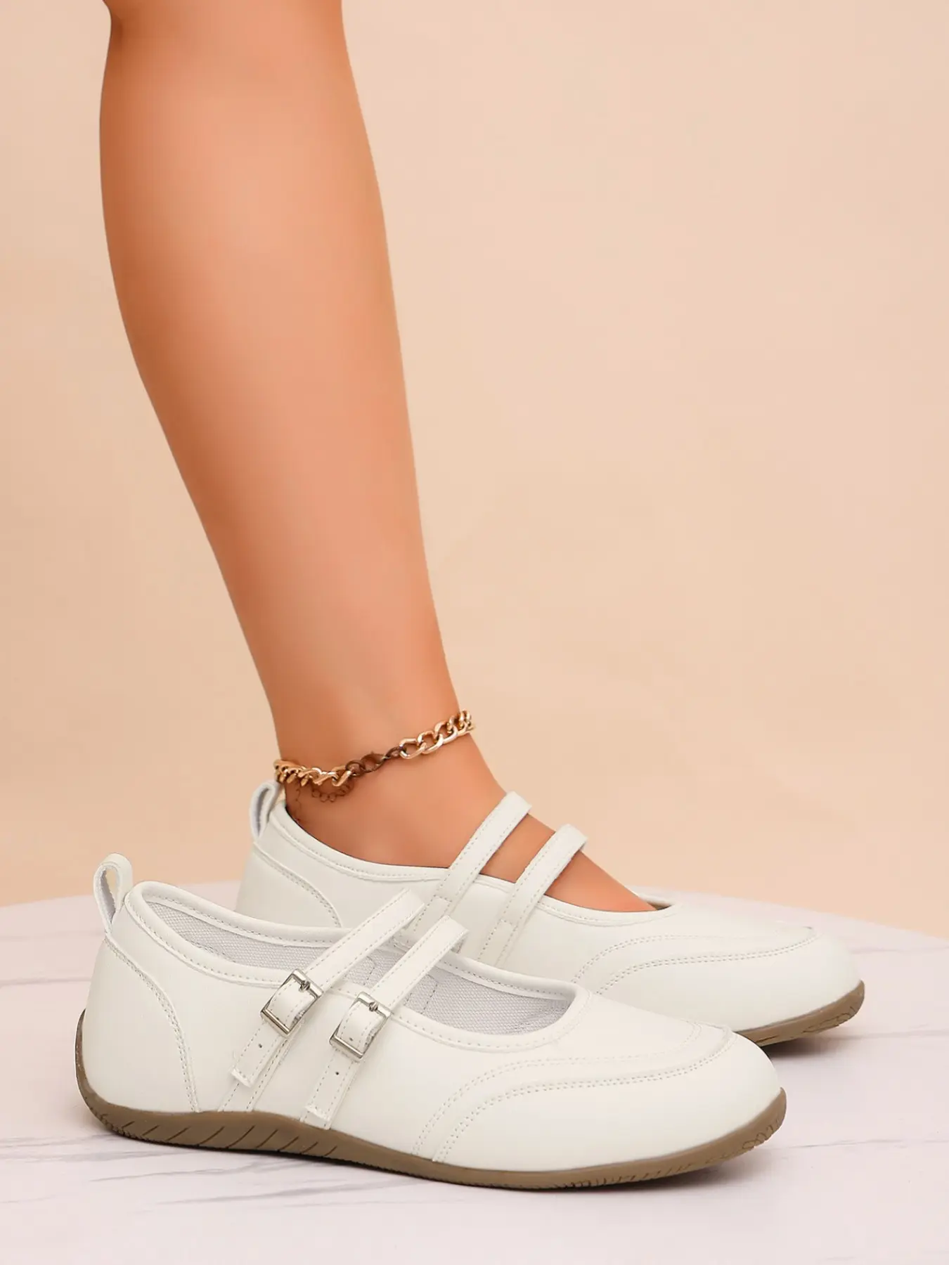 Women's Mary Jane Shoes, Vintage PU Leather, Plain Design, Rubber Sole, Casual Fashion, All Seasons, Multiple Colors Available