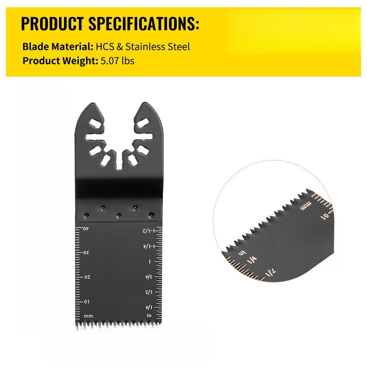 Oscillating Saw Blades, Various specifications, Quick Release Multitool Blades Kit, HCS Tool Blades for Wood Plastic Metal Nails Bolts, Compatible with Dewalt Dremel Fein Worx Bosch Makita Milwaukee