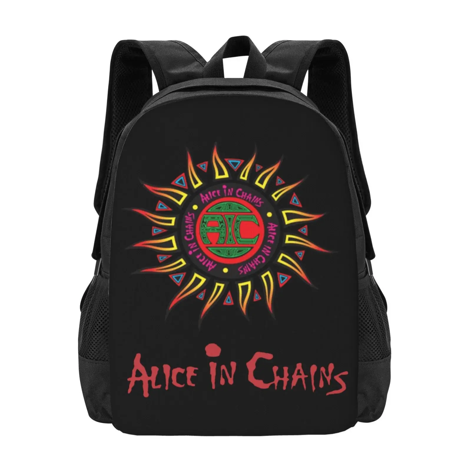 Alice In Chains Chic Synthetic Plain Backpack for Adults (Female/Male), 17x12x6.5in Adjustable Shoulder Strap, High-Capacity Bag for Travel & 16-Inch Laptop (School/Office Supplies)