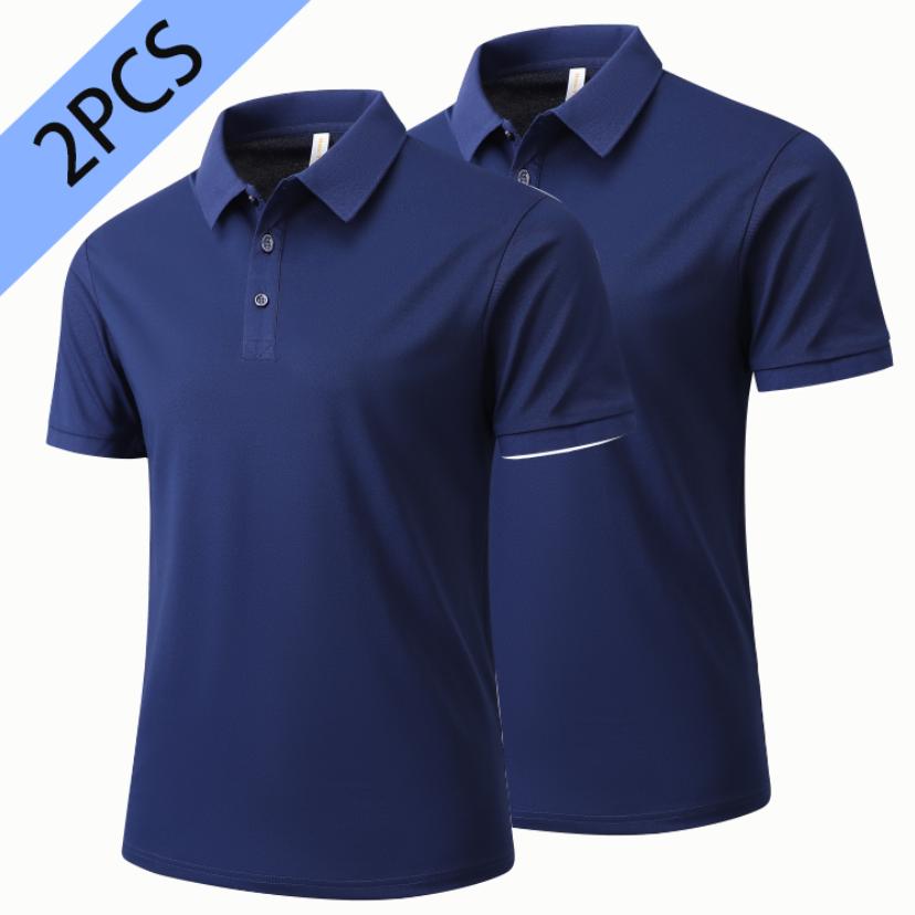 2PCS 2026 New 8688 Short Sleeve Polo Shirt 180g Group 180g Top