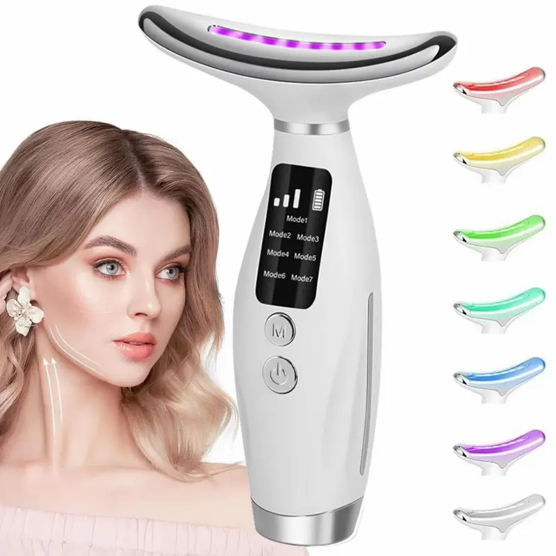 Rechargeable Facial Neck Massager, USB Charging, 7 Adjustable Modes, Perfect Gift for Friends and Family, Ideal Present Choice, Personal Care Appliances, Beauty Devices