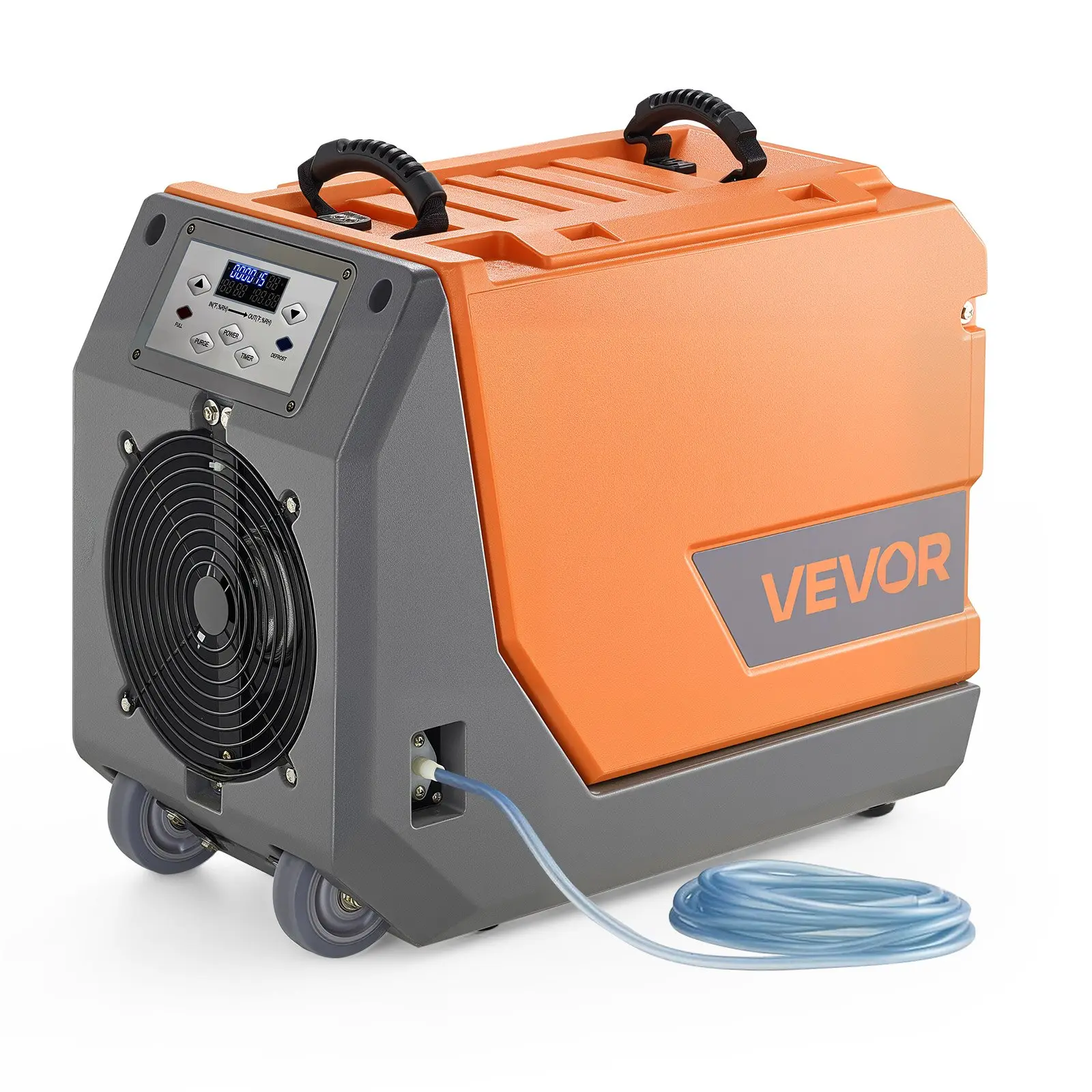 【Summerfinds】VEVOR 180 Pints Commercial Dehumidifier with Pump/Drain Hoses, Portable Crawl Space Dehumidifiers for Basement Storage Room Industrial Grade, Auto Defrost, Heavy-duty LLDPE, Foldable Handle