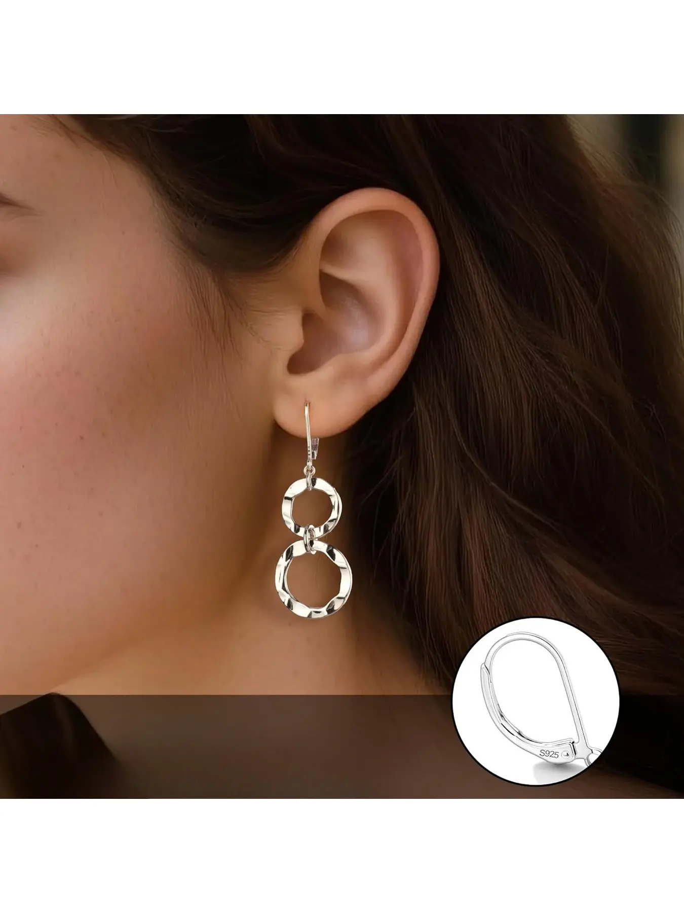 Retro Circle Wave Earrings Long Hoop Dangle Earrings Vintage Boho Jewelry for Women Fashion Statement Earrings Gift