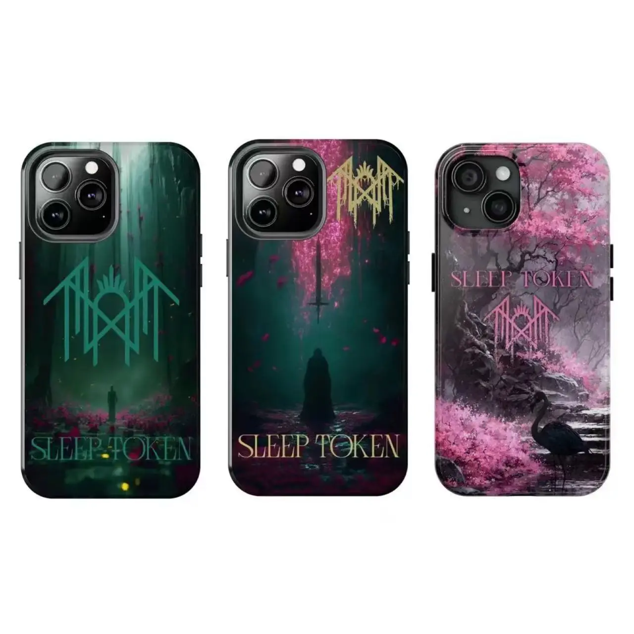 FL-Mysterious Sleep T0ken Totem Custom Phone Case - Dark Aesthetic Rubber-Cloth Soft Cover For iPhone 11 12 13 14 15 16 17 Air Pro Max for Samsung S26 S25 S24 S23 S22 S21 Case,Gift for her/him