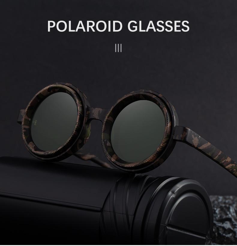 New Model ND Adjustable Zoom Sunglasses for Men, Round Frame, High-End Polarized Glasses for Driving