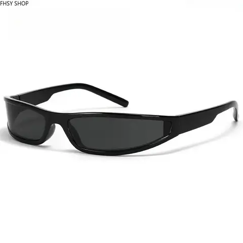 Unisex Y2K Cyberpunk Narrow Lightweight Sports Sunglasses - Plastic UV400 UV-Protection Lens Wrap-Around Shades, Retro Futuristic Eyewear for Eyes, Trendy Daily Looks & All Seasons Accessories