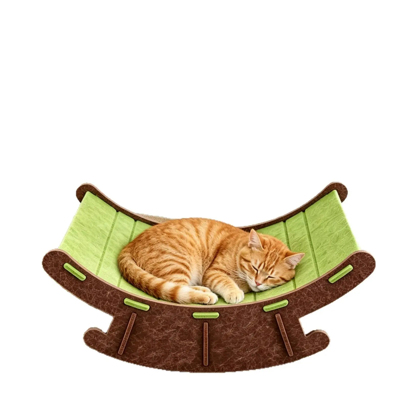 Cat Sisal Scratching Bed Hammock, 2-in-1 Cat Scratcher & Lounging Bed, 100% Natural Sisal Mat, Solid Wood Frame, Cat Furniture Protector