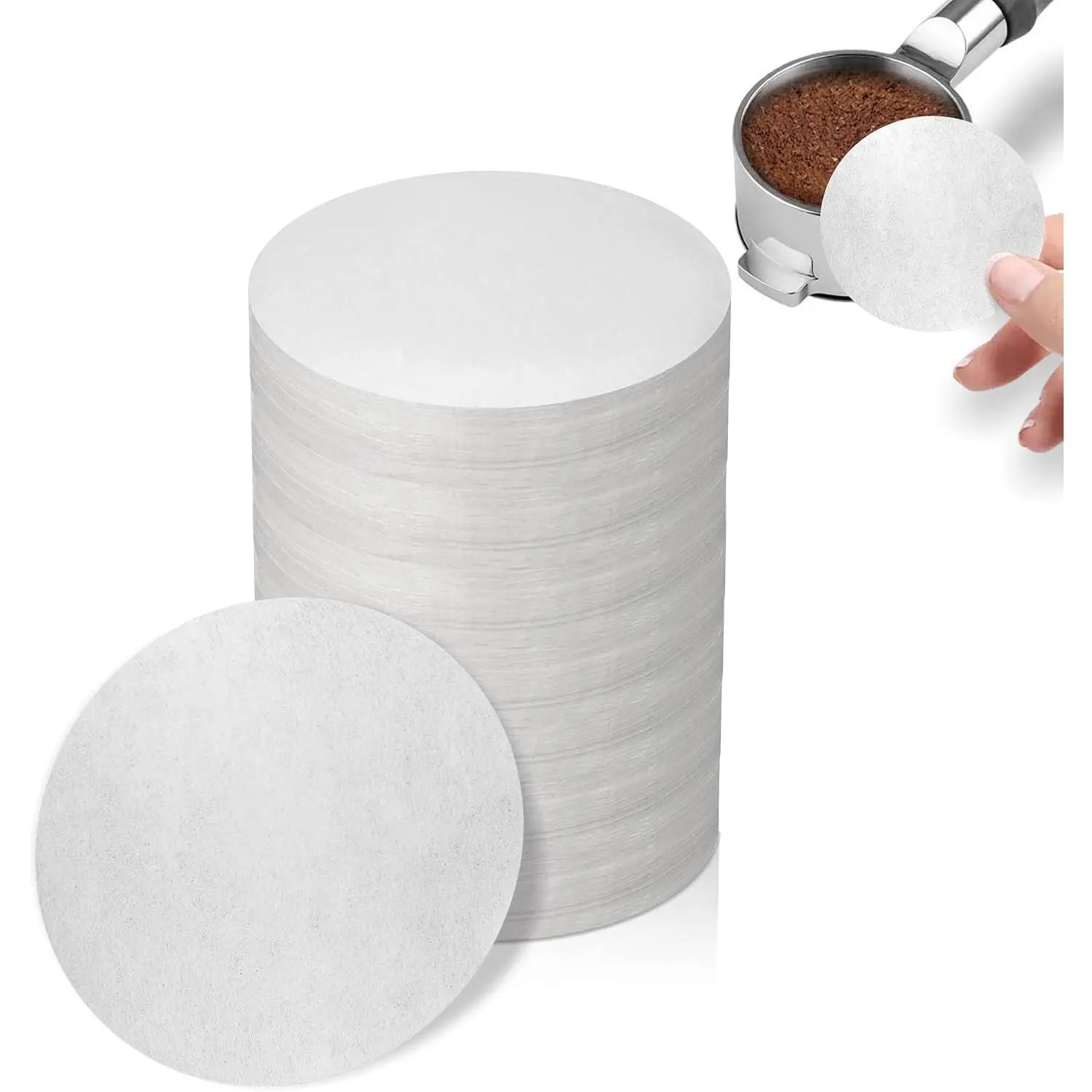 1000 Pcs Coffee Paper Filter for Espresso Coffee Maker, 58 mm Unbleached Espresso Filter Puck Screen Portafilter Paper Compatible with Breville Barista, Mr. Coffee and Other Espresso Machine