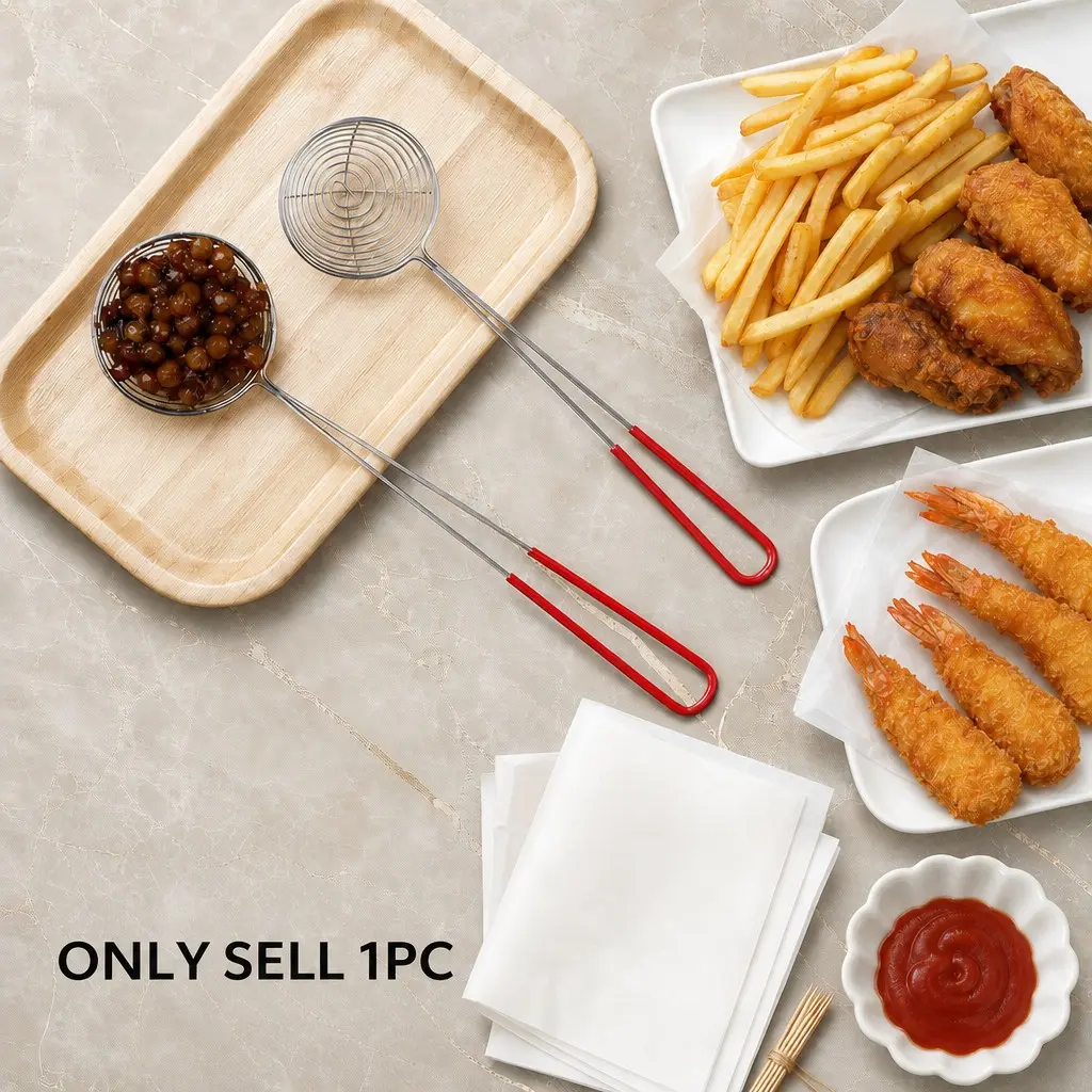 Multi-Functional Stainless Steel Spider Strainer with Heat-Resistant Handle, Ideal for Frying, Pasta, Dumplings, Hot Pot, Oil Skimming, Vegetable Blanching