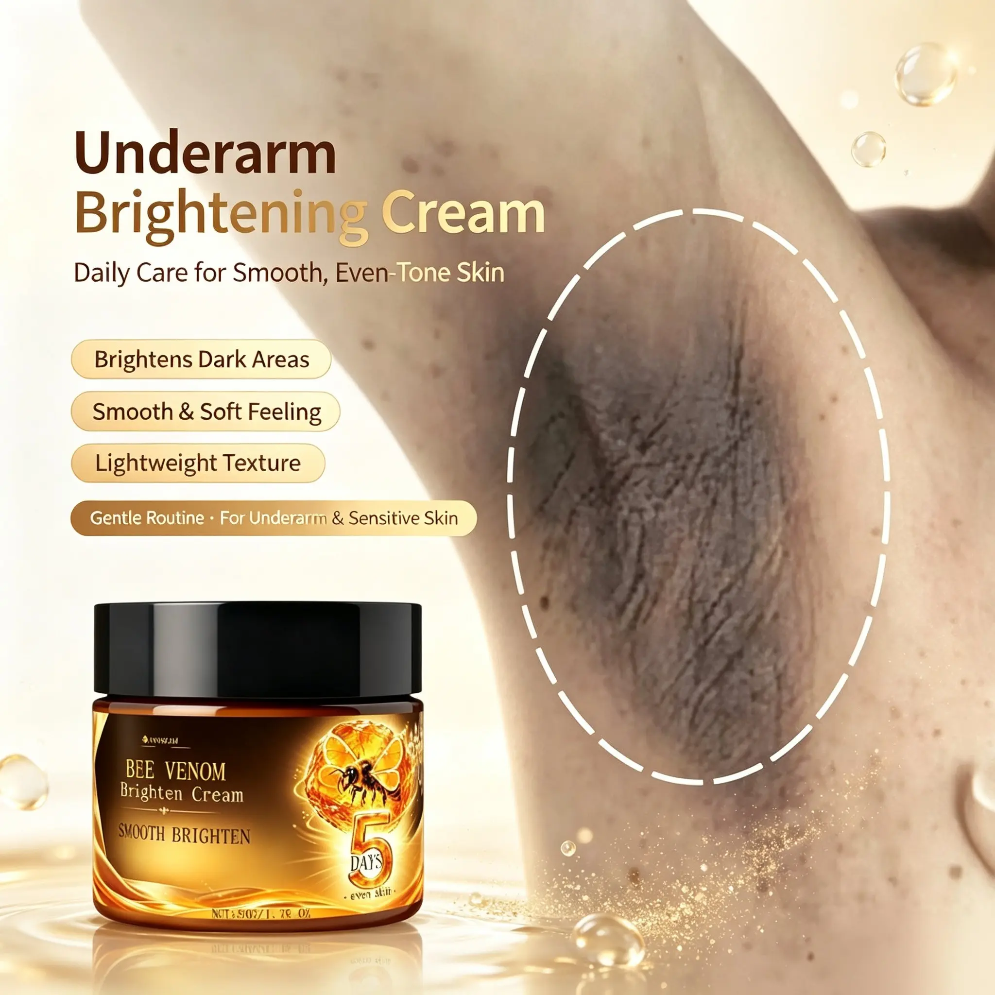 Beeswax Brightening Balm, Reduces Dark Spots & Pigmentation, Smooths Skin, Ideal for Armpits, Knees, Hands, Inner Thighs, Summer Confidence, Body Care Brightening