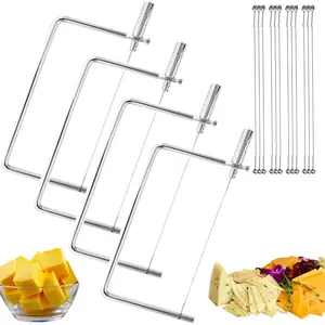 Cheese Slicer Kit with Marble Board Kitchen Knife, Stainless Steel Cheese Cutter Accessories 6inch(4Slicer+16Wires), Great for Making Giftable Cheese Cutting Boards