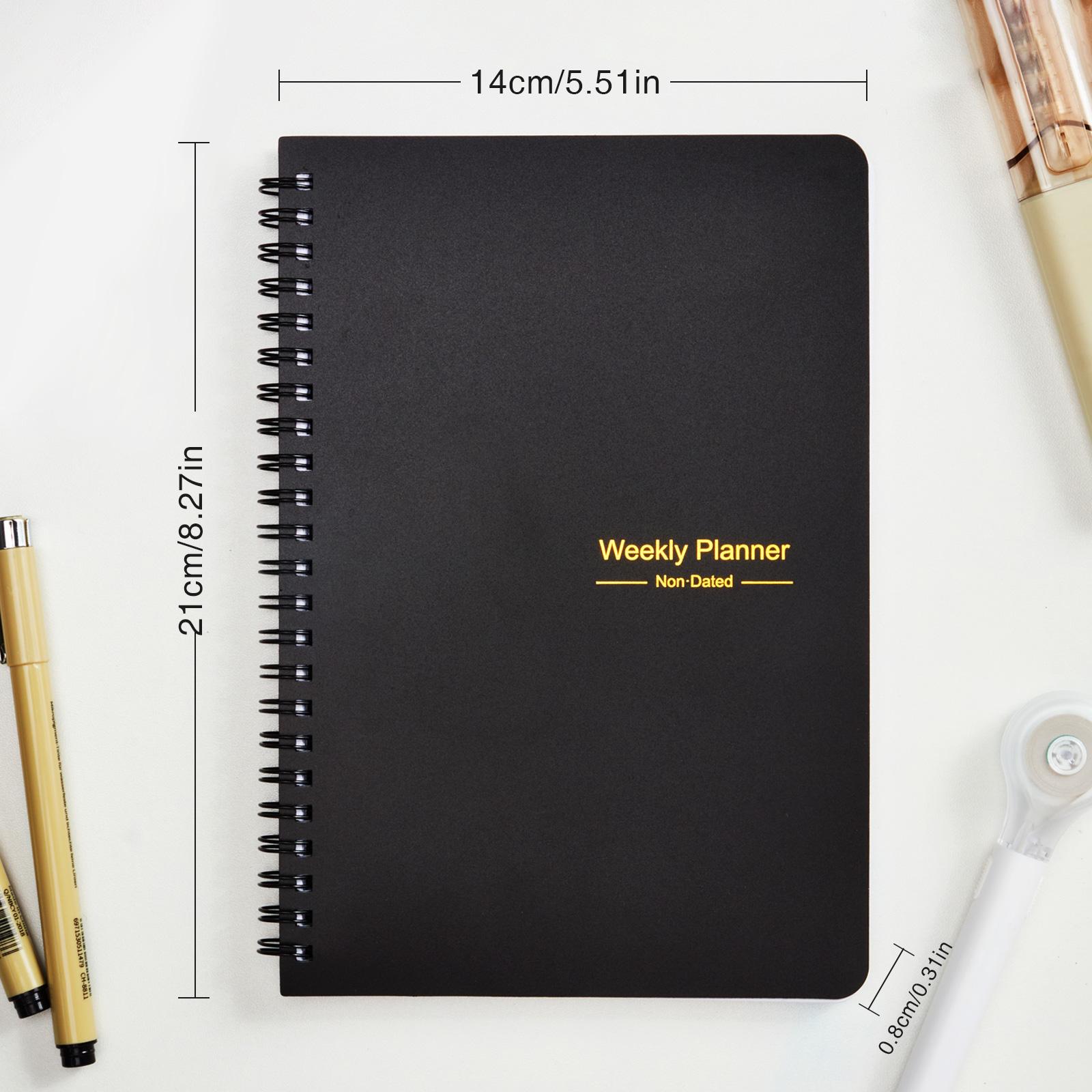 Weekly Notebook, 1 Piece Portable Spiral Notebook, Weekly Planner Journal Book, Budget Planner Books for Home Office School Supplies, Spiral Bound Planner