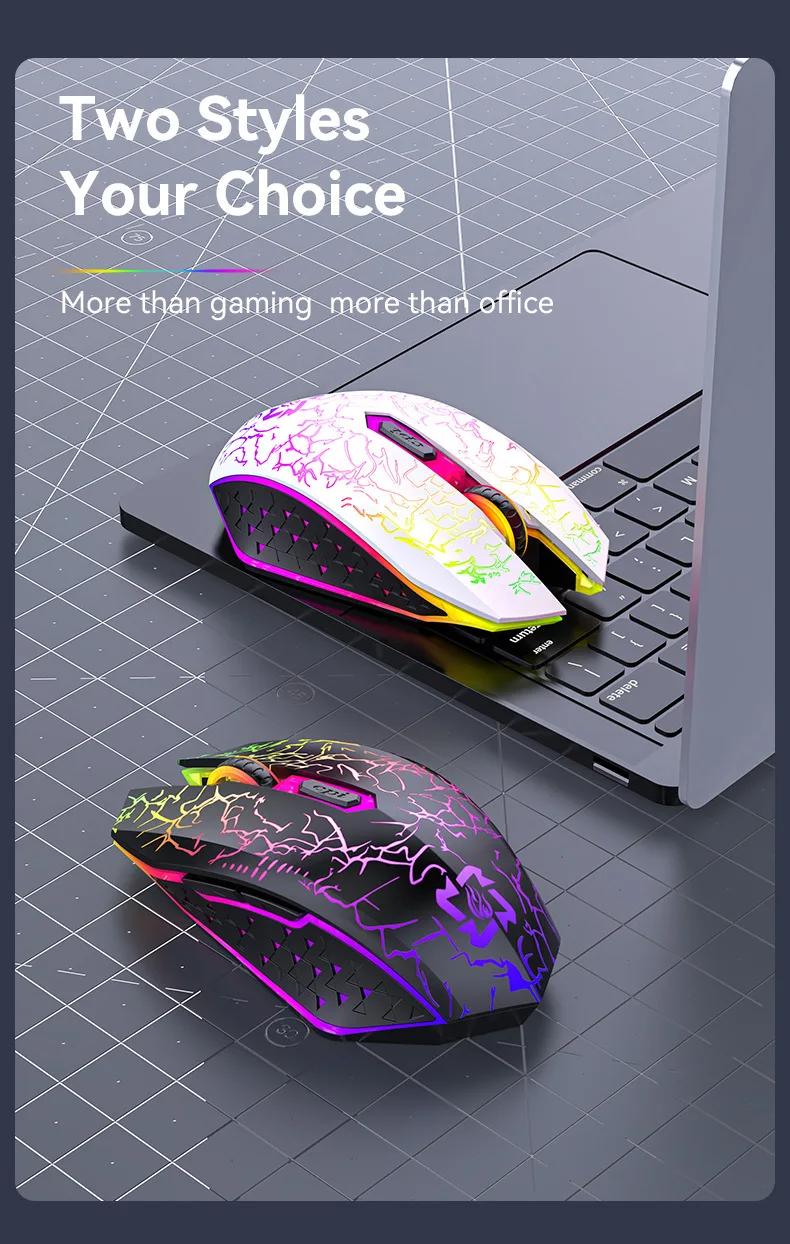 RGB Wireless Gaming Mouse Bluetooth 5.2 & 2.4G Dual Mode, Silent Click 6 Buttons, Rechargeable LED Mouse for Laptop, MacBook, PC, Tablet RGB Wireless Gaming Mouse Bluetooth 5.2 & 2.4G Dual Mode, Silent Click 6 Buttons, Rechargeable LED Mouse for Laptop, MacBook, PC, Tablet