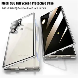 Metal Aluminium Alloy Case For Samsung Galaxy S26 S25 S24 S23 S22 Ultra Plus 360° Full Protection Magnetic Adsorption Glass Cover