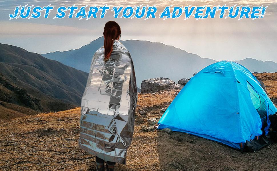 Emergency Mylar Thermal Blankets-Space Blanket Survival Kit Camping Blanket (4-Pack). Perfect for Outdoors, Hiking, Survival, Bug Out Bag, Marathons or First Aid