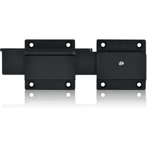 1 Pack Black Flip Gate Latch Lock with Padlock Hole, 3.5mm Aluminum Alloy Door Latch for Outdoor Wooden Fence, Swing Open Double Gate, Barn Door, Shed, Vinyl Fence, Yard