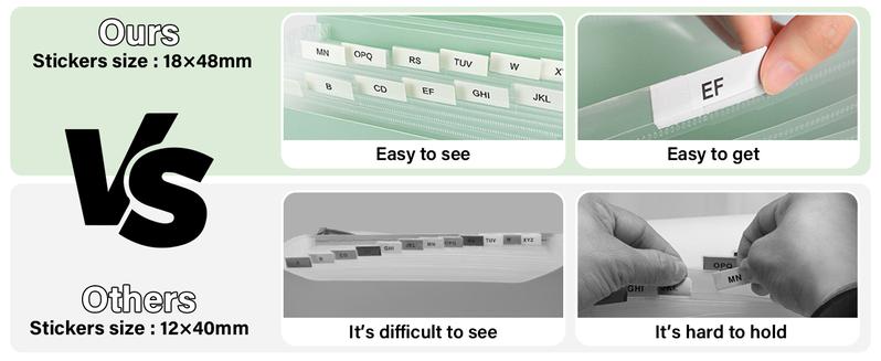 Accordion File Organizer, Pink 13 Pocket Expanding File Folder Organizer for Letter Size/A4 Documents, Expandable Portable Monthly Bill/Receipt Organizer for/Office/School (Black)