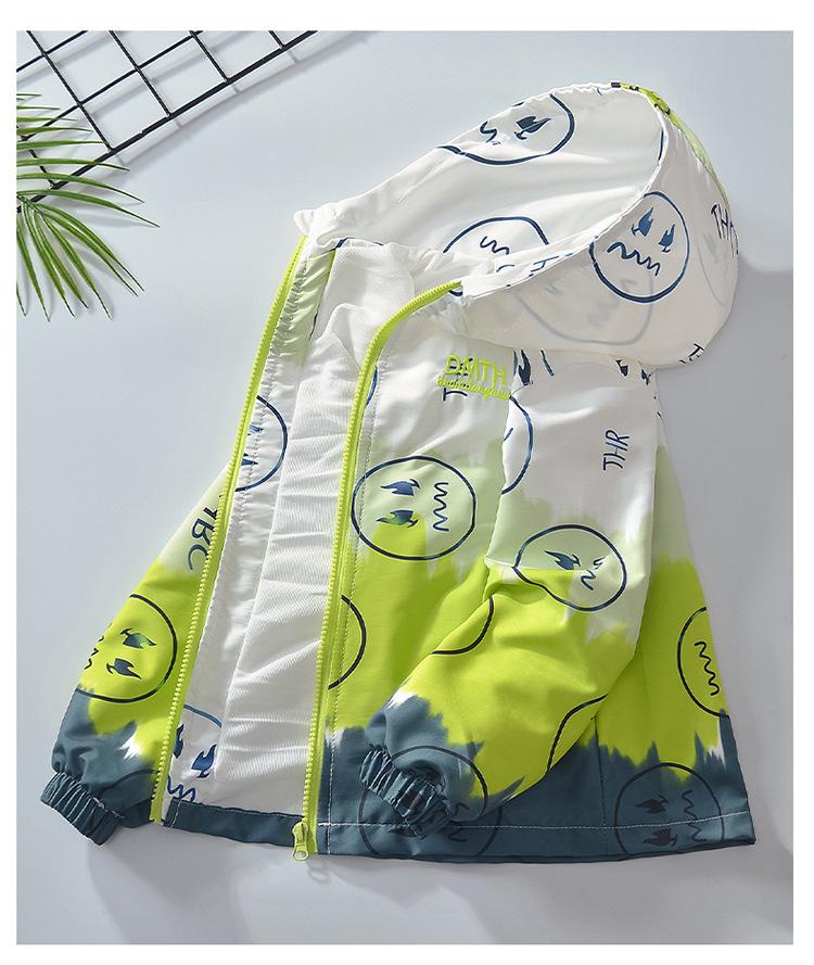 (New)Kids Boys' Spring Autumn Thin Windbreaker - Lightweight Fashion Jacket for to Medium Size Boys, Casual Stylish Outerwear, Breathable Seasonal Coat, Easy Care Polyester Fabric