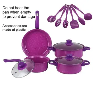 13-Piece Non-Stick Cookware Set, Nonstick Pots Pans Sets, Cooking Pan Set, Includes Soup Pot, Milk Pot, Fry Pan, Spatula, Multifunctional Kitchen Tools, Durable Design