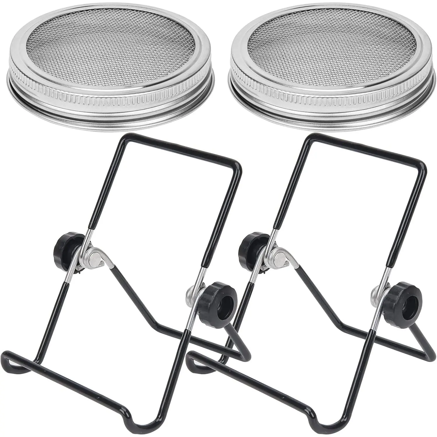 Sprouting , 2 Pack 304 Stainless Steel Screen  with Stand for 86mm Jar