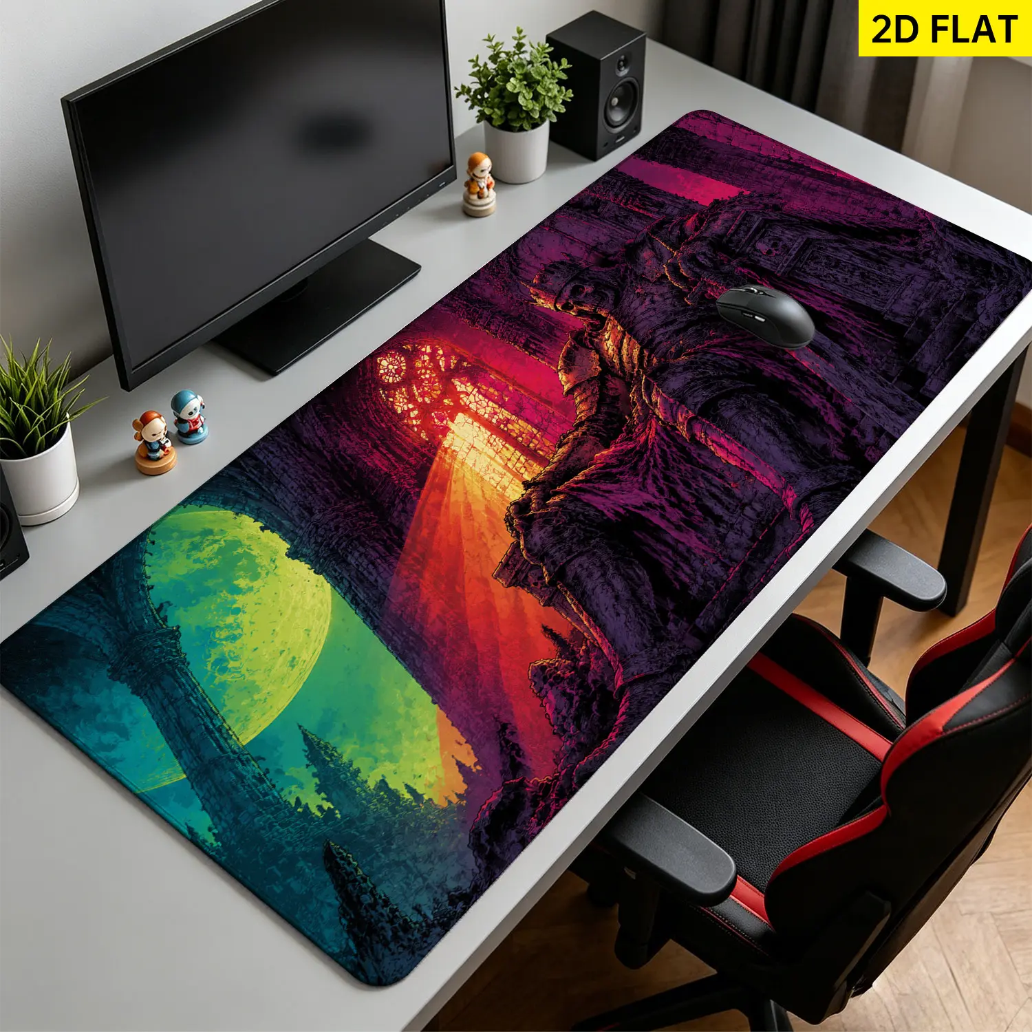Extra Large gothic fantasy king on throne Mouse Pad,Non Slip Rubber Pad,Desktop Decoration Drotection Pad,Washable,Lock Edge Multi Size,Premium Multipurpose Mousepad For Office,Gaming Room,Gift for Family and Friends