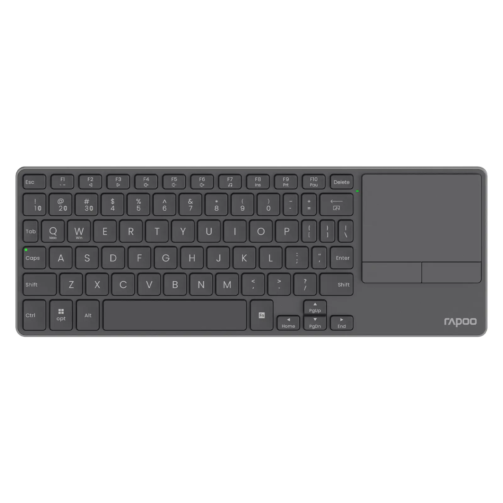 Rapoo E900T Portable Wireless Keyboard with Touchpad, Multi-Device HTPC Keyboard for PC-connected TV/Tablet/Steam Deck/Gaming Console/Raspberry Pi/Mini PC - Support Touch Gestures for Windows & Mac