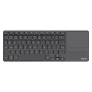 Rapoo E900T Portable Wireless Keyboard with Touchpad, Multi-Device HTPC Keyboard for PC-connected TV/Tablet/Steam Deck/Gaming Console/Raspberry Pi/Mini PC - Support Touch Gestures for Windows & Mac
