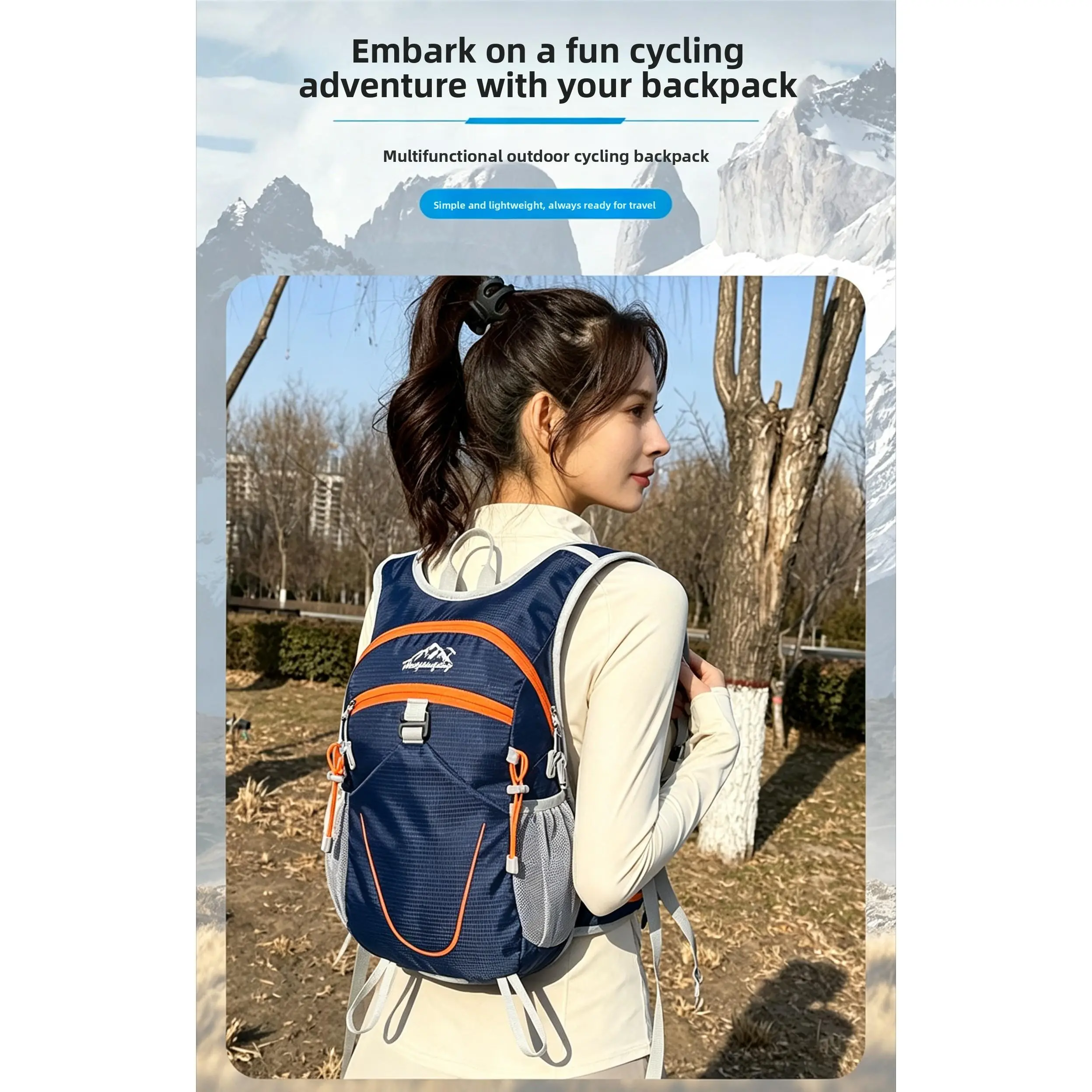 Lightweight Hydration Focus Backpack for Men & Women, Hiking/Cycling Daypack with Water Bladder for Outdoor Activities