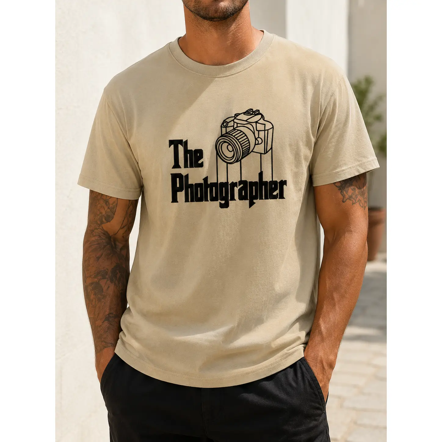 Women's Short-Sleeve Novelty Aesthetic Apparel, Retro DSLR Camera Graphic Tee for Photography Enthusiasts, Minimalist Slogan Top, Versatile Workwear Option, Shortsleeve, Casual, Outdoor, Print, Simple, Streetwear, Classic, Tshirt