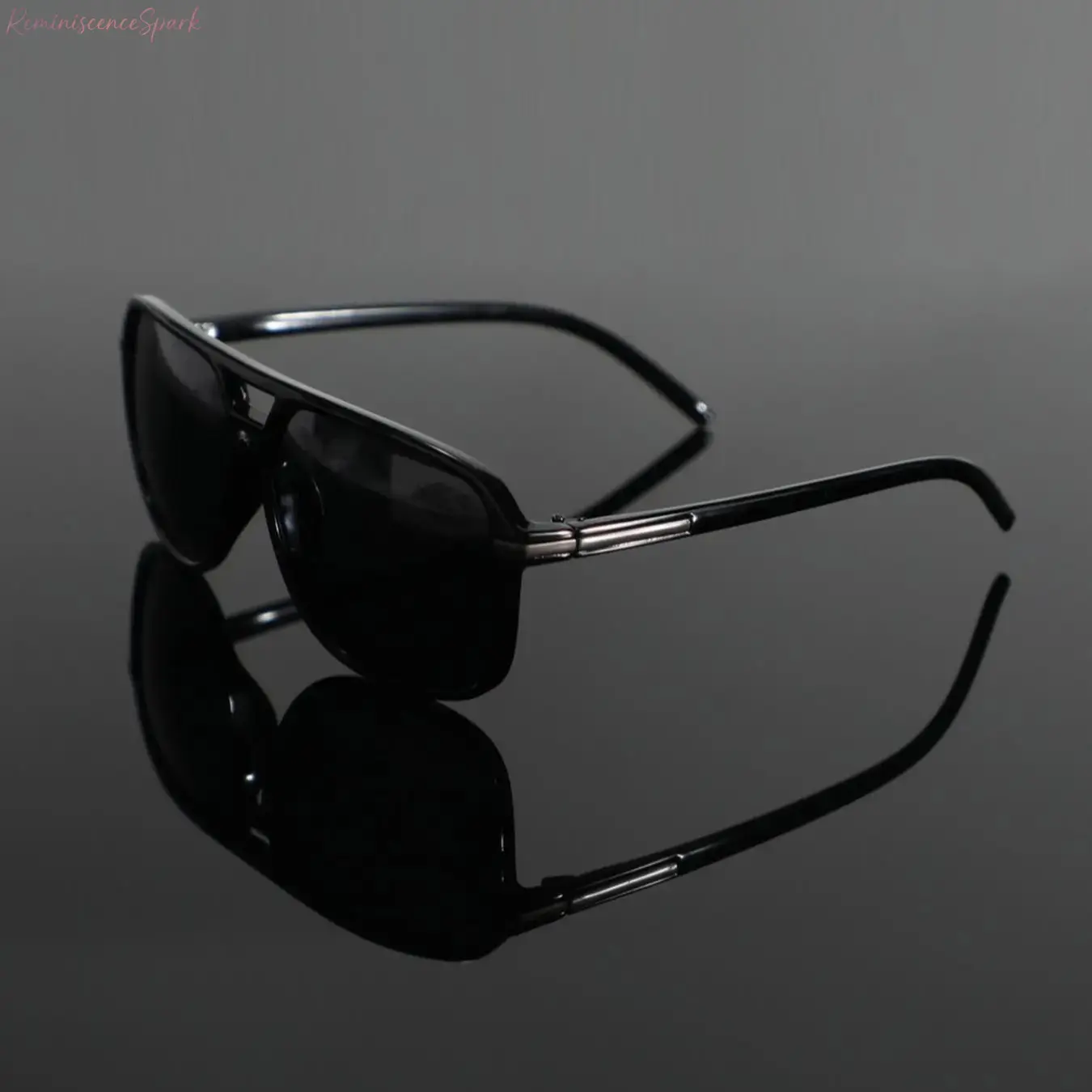 Men Viral Business Double Bridge Square Sunglasses, Trending Vintage Formal Street Shades, Lightweight UV400 Anti-Glare Fashion Eyewear for Office Commutes, Business Trips, Driving & Daily Outdoor Styling