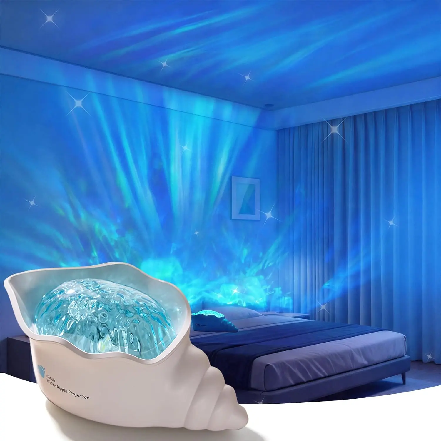 Ocean Wave Projector for Room Decor |   Ambient Lighting |   Mood Light |   Romantic Shower Light, Night Light Projector with Dimmer, Memory Function, for Bedroom,Bathroom,Living Room,Ceiling,Party