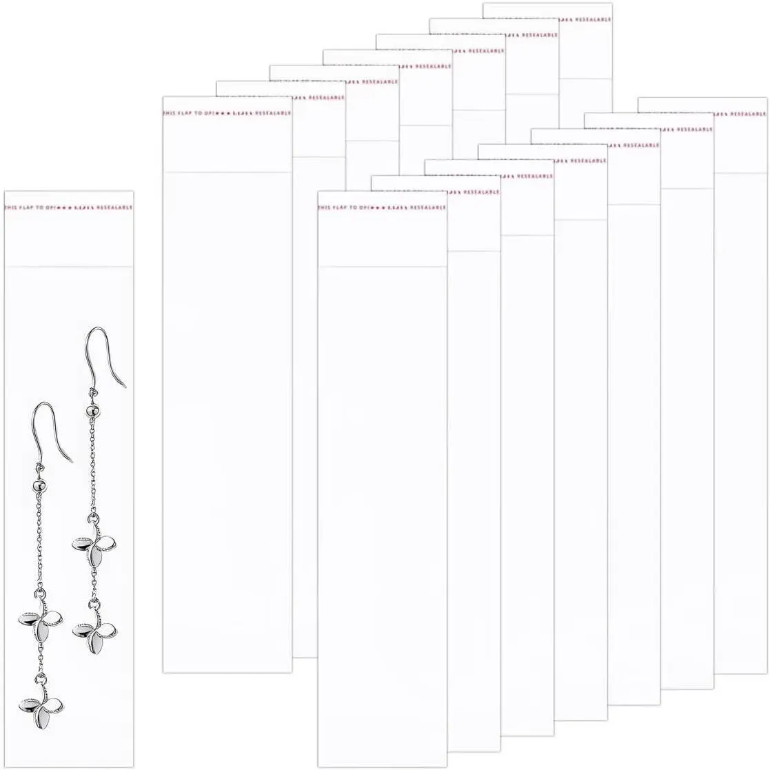 Long Adhesive Bags 2x8 100 count Self Sealing Cellophane Bags Clear  Bag for  Necklaces Pretzel Sticks Bookmark Key Chains Candy Candles Nuts Storage 5 Sizes to Choose from